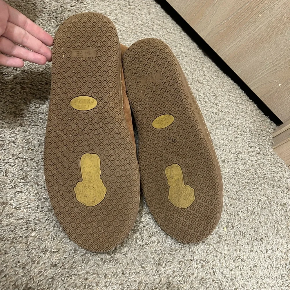 Old Friend Footwear Men's ExWide Bootee Sheepskin Lined Slipper Size 14.5E Brown